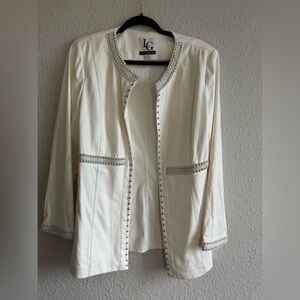 LG Cream white Jacket with Silver Details Size L